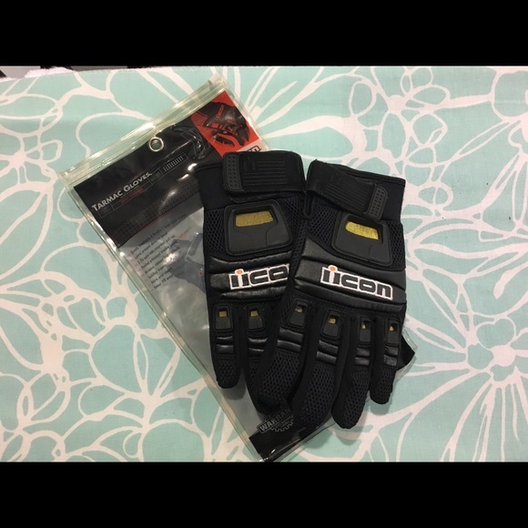 Icon Tarmac Gloves  size M Adult 9 all black - Picture 2 of 6